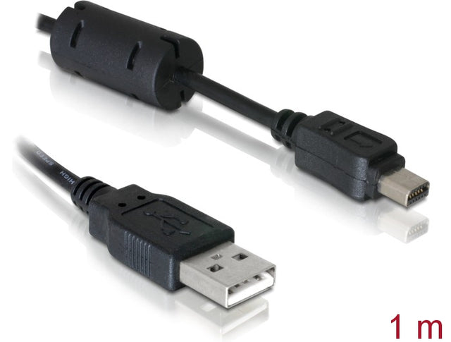 Delock 82417 Cable Camera Usb-A Male To Olympus 12 Pin Male 1 M