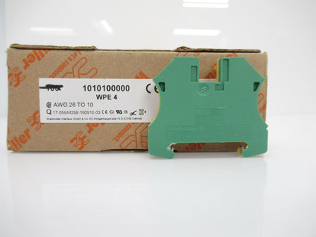 Weidmuller WPE4 1010100000 DIN Rail Mount Terminal Block, 4mm², AWG 26/10