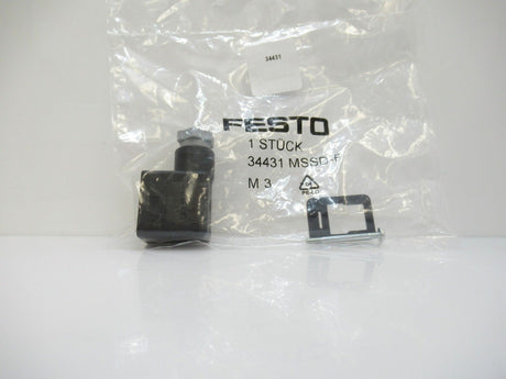 Festo 34431 MSSD-F Plug Socket Angled Rectangular Design, MSF 3-Pin