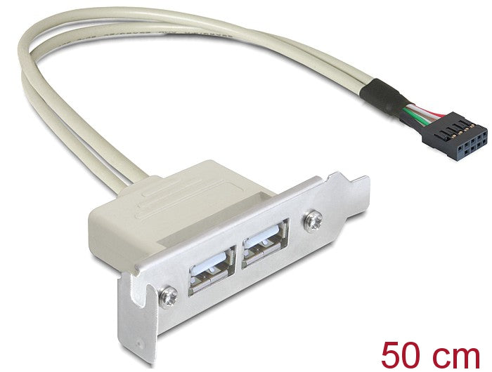 Delock 83119 Slot Bracket Usb 2.0 Low Profile 2 Port