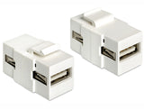 Delock 86317 Keystone Module Usb 2.0 A Female > Usb 2.0 A Female White