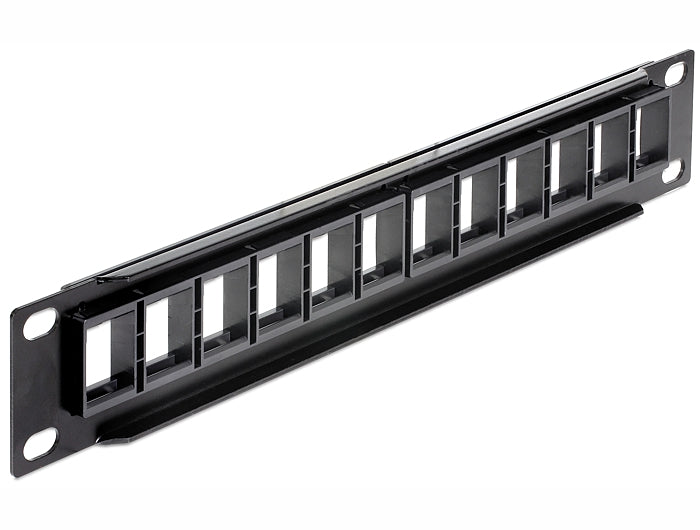 Delock 43259 10″ Keystone Patch Panel 12 Port Black