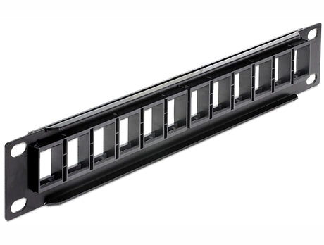 Delock 43259 10″ Keystone Patch Panel 12 Port Black