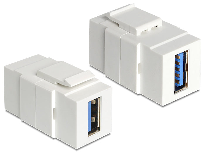 Delock 86319 Keystone Module Usb 5 Gbps Type-A Female To Type-A Female White