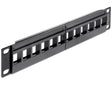 Delock 43259 10″ Keystone Patch Panel 12 Port Black