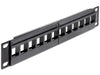 Delock 43259 10″ Keystone Patch Panel 12 Port Black