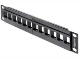 Delock 43259 10″ Keystone Patch Panel 12 Port Black