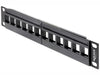 Delock 43259 10″ Keystone Patch Panel 12 Port Black