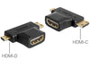 Delock 65446 Adapter Hdmi-A Female > Hdmi-C + Hdmi-D Male