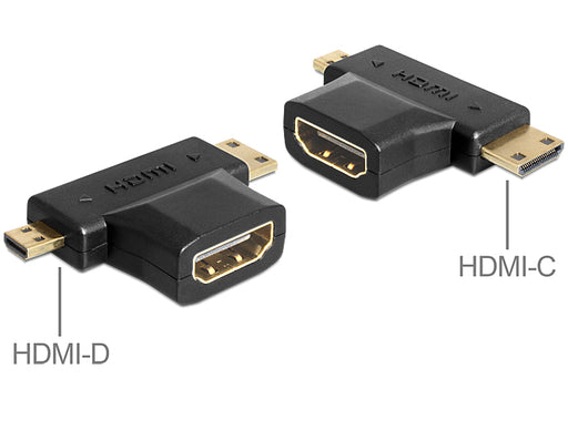 Delock 65446 Adapter Hdmi-A Female > Hdmi-C + Hdmi-D Male