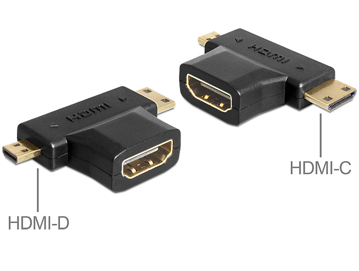 Delock 65446 Adapter Hdmi-A Female > Hdmi-C + Hdmi-D Male