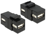 Delock 86367 Keystone Module Usb 2.0 A Female > Usb 2.0 A Female Black