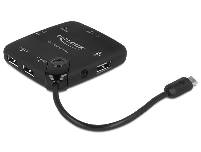 Delock 65529 Micro Usb Otg Card Reader + 3 Port Usb Hub