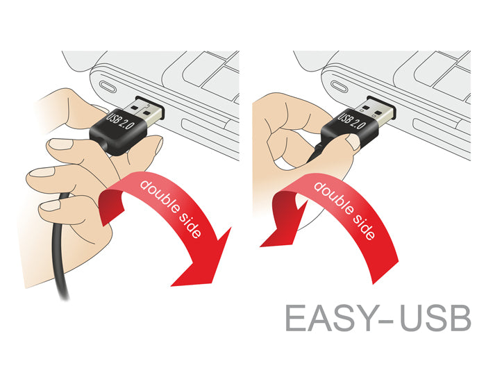 Delock 85183 Cable Easy-Usb 2.0 Type-A Male Angled Up / Down