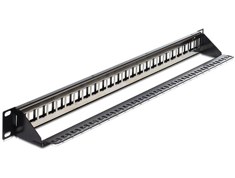 Delock 43277 19″ Keystone Patch Panel 24 Port Black