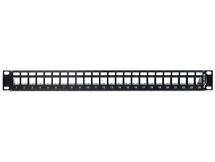 Delock 43277 19″ Keystone Patch Panel 24 Port Black