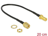 Delock 88876 Antenna Cable Rp-Sma Plug > Rp-Sma Jack Bulkhead 200 Mm