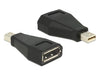 Delock 65238 Adapter Mini Displayport 1.2 Male > Displayport Female Black