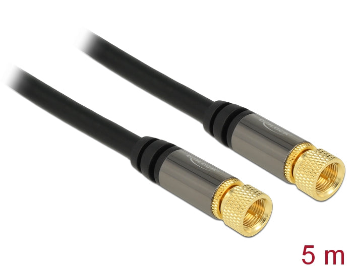 Delock 88921 Antenna Cable F Plug > F Plug Rg-6/U 5 M Black