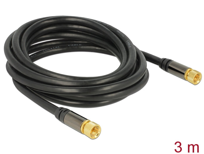 Delock 88920 Antenna Cable F Plug > F Plug Rg-6/U 3 M Black