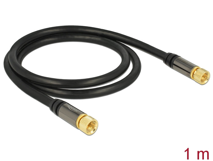 Delock 88918 Antenna Cable F Plug > F Plug Rg-6/U 1 M Black