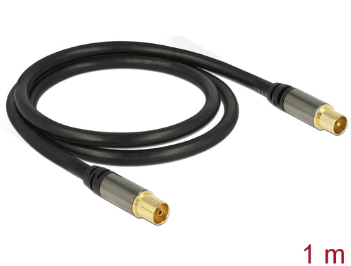 Delock 88922 Antenna Cable Iec Plug > Iec Jack Rg-6/U 1 M Black