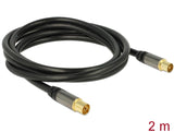 Delock 88923 Antenna Cable Iec Plug > Iec Jack Rg-6/U 2 M Black