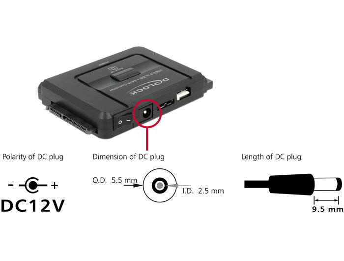 Delock 61486 Converter Usb 5 Gbps To Sata 6 Gb/S / Ide 40 Pin / Ide 44 Pin