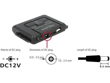 Delock 61486 Converter Usb 5 Gbps To Sata 6 Gb/S / Ide 40 Pin / Ide 44 Pin