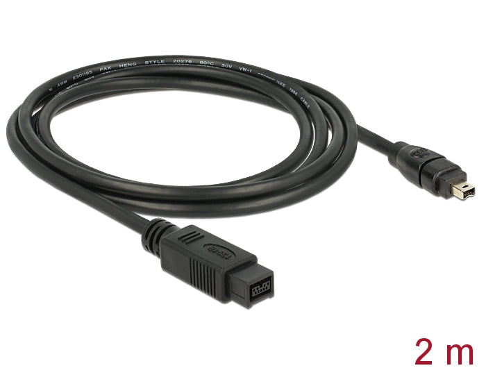 Delock 82589 Cable Firewire 9 Pin Male > 4 Pin Male 2 M