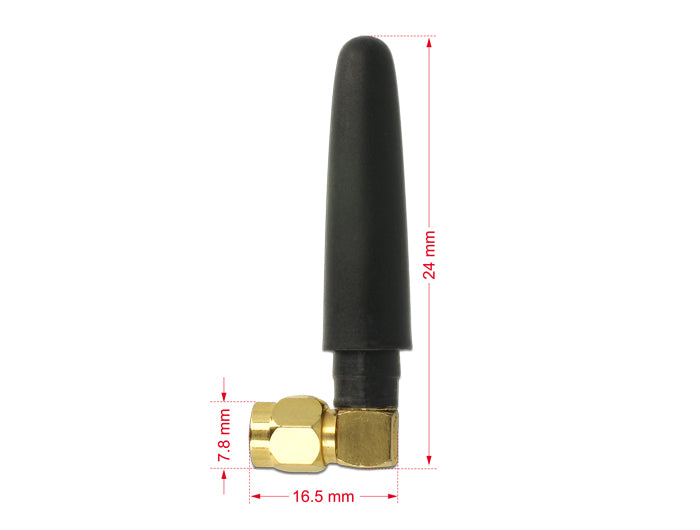 Delock 88915 Ism 433 Mhz Antenna Sma 1 Dbi Omnidirectional Rubber Black