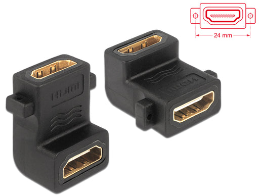 Delock 65510 Adapter Hdmi A Female > Female With Screw Hole 90° Angled