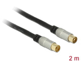 Delock 88946 Antenna Cable Iec Plug > Iec Jack Rg-6/U Quad Shield 2 M