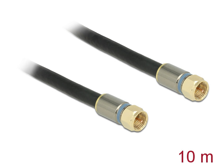 Delock 88950 Antenna Cable F Plug > F Plug Rg-6/U Quad Shield 10 M