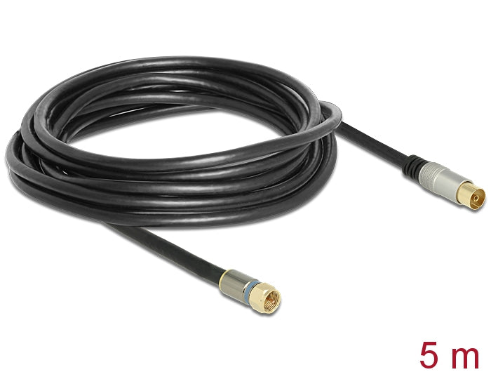 Delock 88962 Antenna Cable F Plug > Iec Jack Rg-6/U Quad Shield 5 M