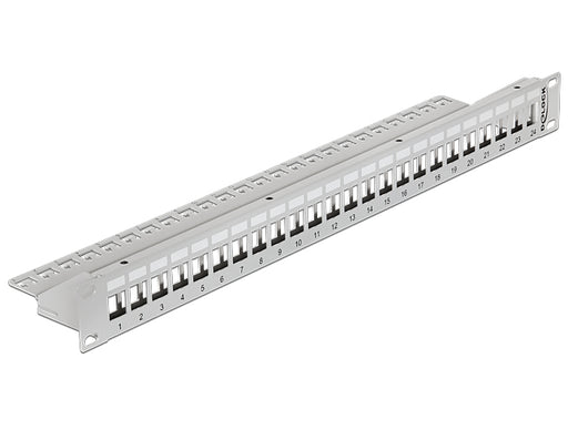 Delock 43302 19″ Keystone Patch Panel 24 Port Grey