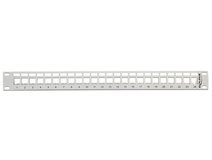 Delock 43302 19″ Keystone Patch Panel 24 Port Grey