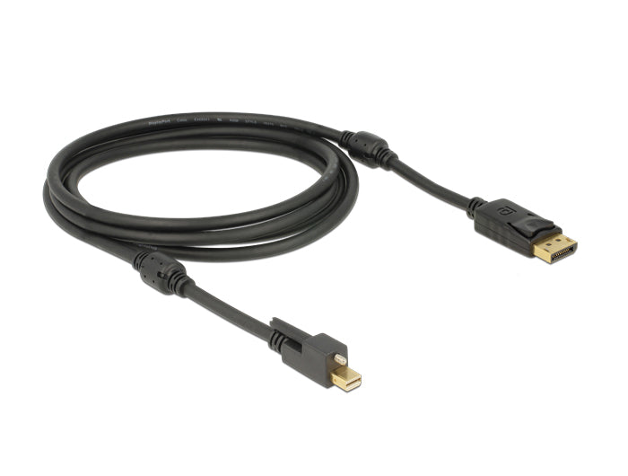 Delock 83722 Cable Mini Displayport 1.2 Male With Screw > Displayport Male 4K