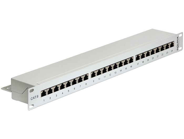 Delock 43300 19″ Patch Panel 24 Port Cat.6 Grey