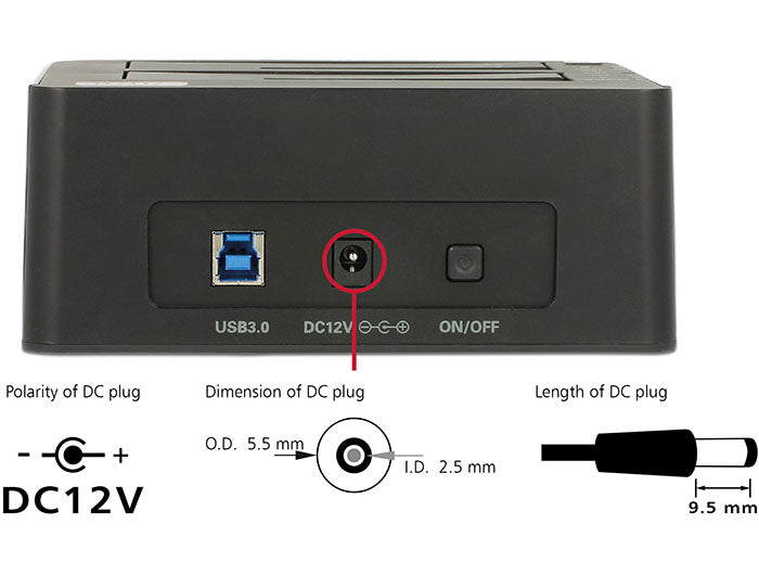 Delock 62661 Usb 5 Gbps Dual Docking Station For 2 X Sata Hdd / Ssd