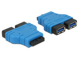 Delock 65670 Adapter Usb 3.0 Pin Header Female > 2 X Usb 3.0 Type-A Female