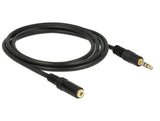 Delock 83766 Stereo Jack Extension Cable 3.5 Mm 3 Pin Male > Female 2 M Black