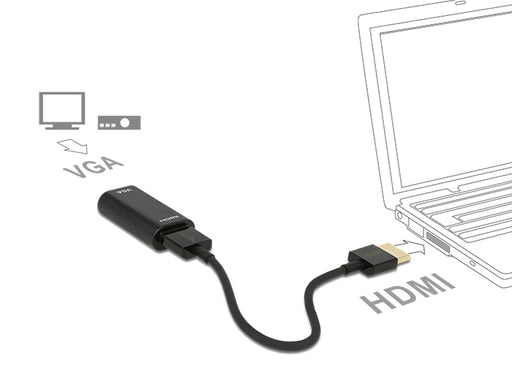 Delock 65667 Adapter Hdmi-A Male > Vga Female Metal Housing With 15 Cm Cable