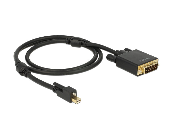 Delock 83725 Cable Mini Displayport 1.2 Male With Screw > Dvi Male 4K Active