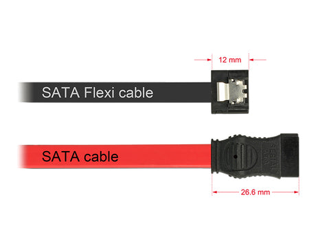 Delock 83840 Sata 6 Gb/S Cable 30 Cm Black Flexi