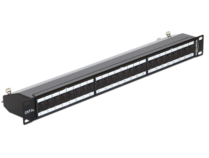 Delock 43320 19″ Patch Panel 24 Port Cat.6A Black