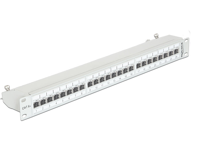 Delock 43319 19″ Patch Panel 24 Port Cat.6A Grey