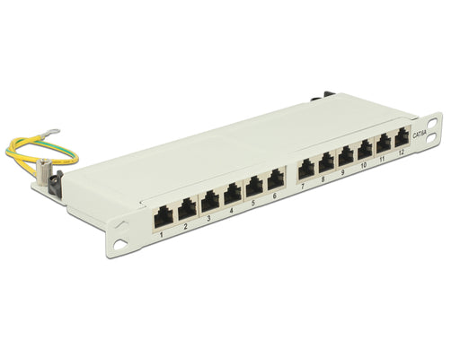 Delock 43311 10″ Patch Panel 12 Port Cat.6A 0.5 U Grey