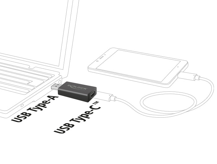 Delock 65689 Converter Usb 3.1 Gen 2 Type-A Male > Usb Type-C™ Female Active