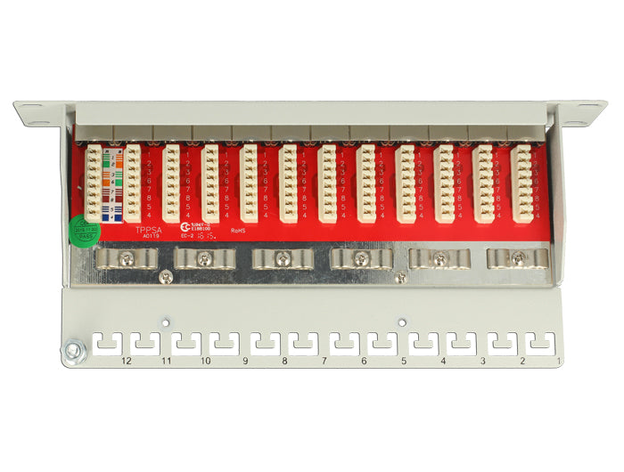 Delock 43310 10″ Patch Panel 12 Port Cat.6A Black